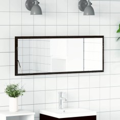 vidaXL Oglindă de baie cu LED, stejar negru, 100x8,5x37 cm, lemn