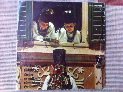 Grete Lienert Zultner Siebenb&amp;uuml;rgisch S&amp;auml;chsische Lieder vinyl folclor sasesc VG foto