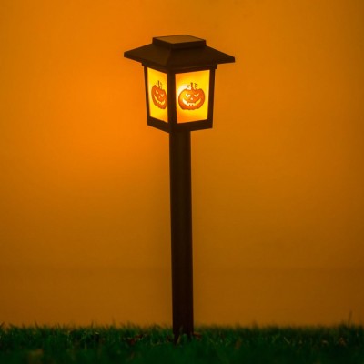 Felinar Solar Halloween, Model Multicolor, Negru, 3 Modele Efect Flacără, Dovleac Fantomă P&amp;acirc;nză De Păianjen, 38.5 cm foto