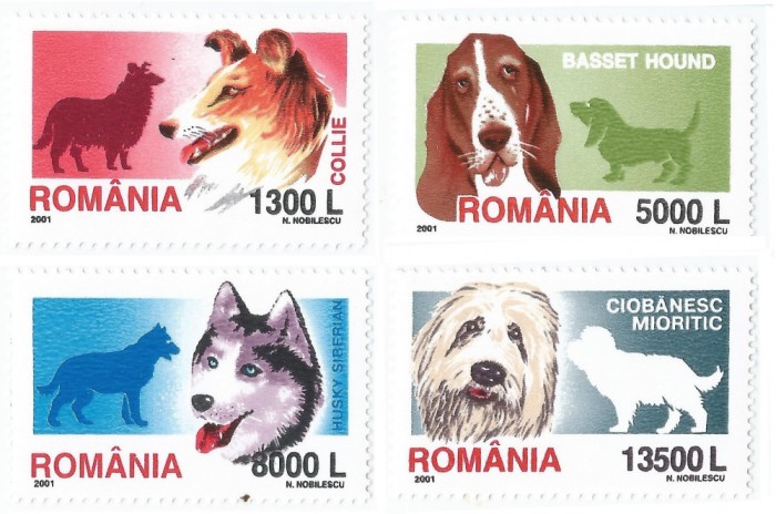 Romania, LP 1551/2001, Rase de caini, MNH