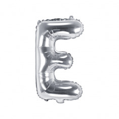 Balon folie metalizata litera E, Argintiu, 35cm