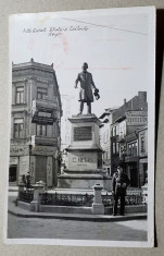 Galati statuia Costache Negri, ilustrata circulata 1940 foto