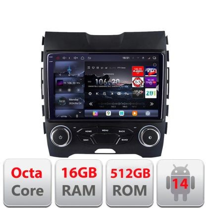 Navigatie Ford Edge 2015-2021 midline Edotec Kit-edge-mid 8 core QLED 2K 16+512 360 Android Waze USB Navigatie Internet Youtube Radio CarStore Technol