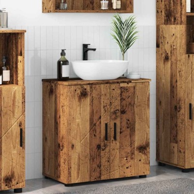 vidaXL Dulap de Baie cu raft Lemn vechi 61 x 35 x 64 cm Lemn compozit 883292 foto