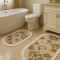 Set Covorase de Baie 2 Piese , Model Clasic Elegant, Franjuri Albe