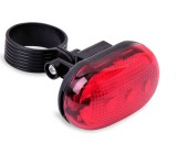 Lumina de siguranta pentru bicicleta, 3 LED-uri, 2xAAA, 25.4x31.8mm, plastic, Rosu