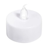 Cumpara ieftin Lumanare decorativa LED alba 3.7 x 3.8 cm, lumina galbena, flacara din plastic transparent, 3 baterii AG4 incluse, pentru masa, casa si evenimente