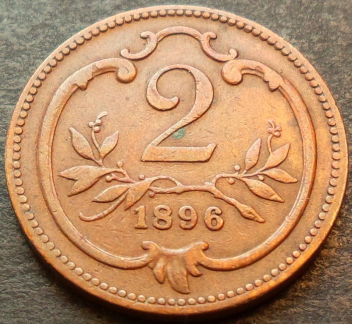 Moneda istorica 2 HELLER / Heleri - AUSTRIA, anul 1896 * cod 3190
