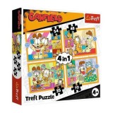 Puzzle carton 4in1 35, 48, 54, 70 piese Trefl Garfield, 34673, 3+ ani