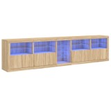 Cumpara ieftin Dulap cu lumini LED, stejar sonoma, 283x37x67 cm