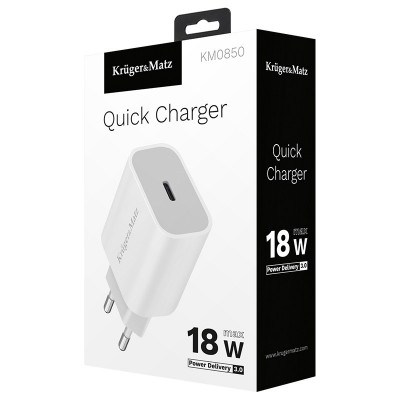 Incarcator retea POWER DELIVERY 18W 1x USB TYPE C PD Kruger&amp;amp;Matz KM0850 foto