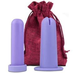Aplicator pentru cupa menstruala Linovit&reg;, silicon medical, reutilizabil, usor de folosit, compatibil cu lubrifiant, design compact si igienic, mov -