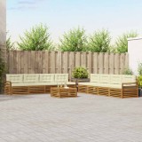 vidaXL Set de canapele de exterior cu pernă 9 pcs Natural și Crem 3373220