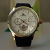 Ceas casual barbatesc, display analog, mecanism quartz, curea neagra din silicon, Oem