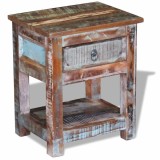 Cumpara ieftin Masa laterala cu un sertar, 43x33x51 cm, lemn masiv reciclat