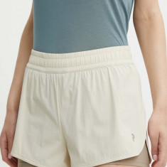 Peak Performance pantaloni scurti sport Light femei, culoarea bej, neted, high waist