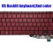 Tastatura Laptop, Asus, ZenBook S UX391F, UX391FA, UX391U, UX391UA, iluminata, rosie, layout US