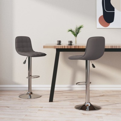 vidaXL Scaune de bar, 2 buc., gri taupe, material textil foto