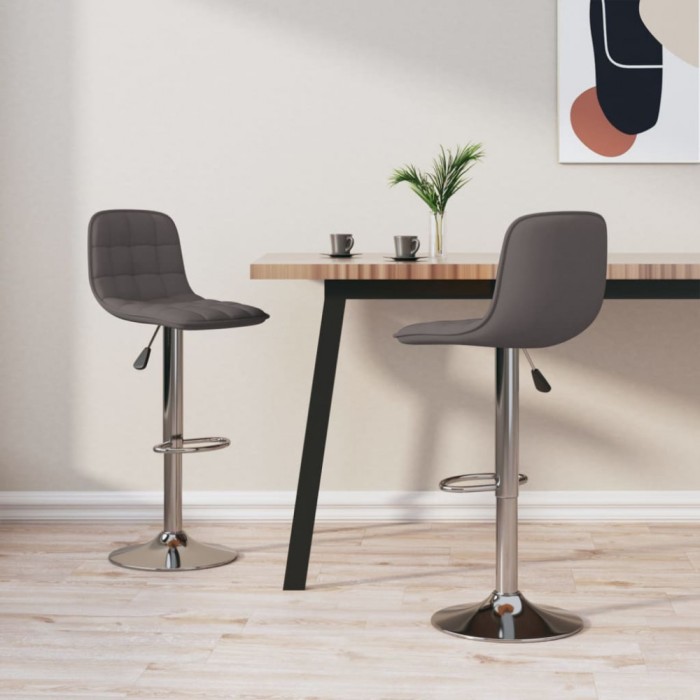 vidaXL Scaune de bar, 2 buc., gri taupe, material textil
