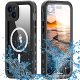 Cumpara ieftin Husa pentru iPhone 15 Plus, ShellBox Waterproof IP68 MagSafe Case, Black
