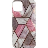 Husa protectie flippy compatibila cu samsung galaxy a52 soft imd tpu marble geometric alb
