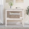 VidaXL Masă consolă, alb, 80x40x75 cm, lemn masiv de pin