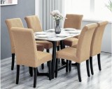 Cumpara ieftin Set 6 Huse Pentru Scaun Culoare Bej , Elastice, Elegante, Durabile