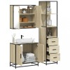 VidaXL Set mobilier de baie, 3 piese, stejar sonoma, lemn prelucrat 3301126