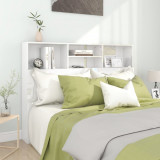 Tăblie de pat cu dulap, alb extralucios, 140x19x103,5 cm, vidaXL
