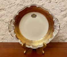 FRUCTIERA DIN PORTELAN FIN ALKA KUNST BAVARIA- GOLDBROKAT 1947-1956 L21,5CM
