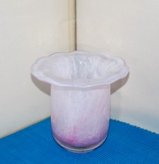 Expo Art Studio: Vază cristal opalescent fuzionat, suflată manual - UNICAT