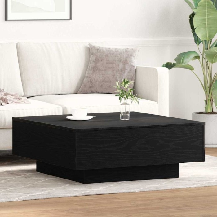 vidaXL Masă de cafea Stejar negru 80 x 80 x 31 cm Lemn compozit 862999
