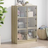 vidaXL Dulapuri &icirc;nalte cu uși stejar sonoma 68x37x109cm lemn prelucrat