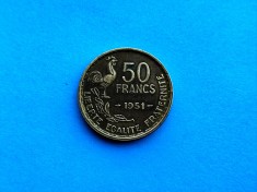 50 Francs 1951 Franta-in realitate arata bine-patina