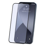 Folie Protectie Ecran Baseus pentru Apple iPhone 12 Pro Max, Sticla securizata, Full Face, 0.23mm, Set 2buc, Neagra SGAPIPH67N- TE01