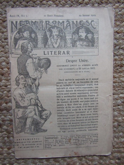 REVISTA NEAMUL ROMANESC ANUL IV NR. 3 29 IANUARIE 1912