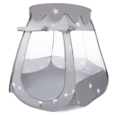 Tarc loc de joaca pentru copii sau bebe, material textil, gri, 120x120x86cm Household NewTrend foto