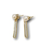 Cercei cu perle forma dreptunghiulara