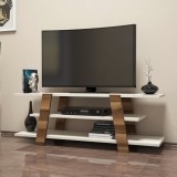 Cumpara ieftin Comoda TV Flower - Walnut, Crem