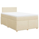 Cumpara ieftin Pat continental cu saltea, crem, 120x190 cm, textil