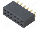 Conector şiruri pini mamă SAMTEC 12 pini 2,54mm aurit THT soclu