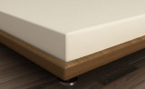 Cearceaf de pat cu elastic, 160x200 cm, 100% bumbac ranforce, Patik, Cream, crem