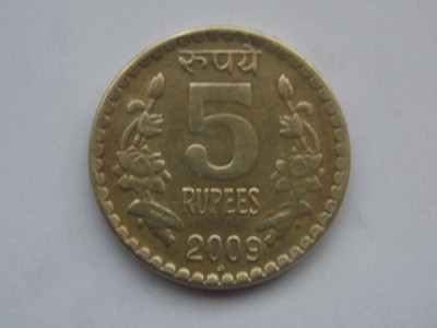 5 RUPEES 2009 INDIA foto