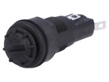Clemă siguranţe cilindrice 5x20mm 250V neagră IP68 pe panou