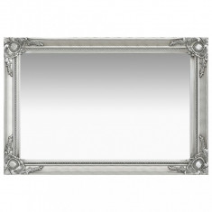 Oglinda de perete in stil baroc, argintiu, 60 x 40 cm foto