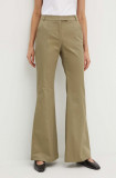 MAX&amp;Co. pantaloni femei, culoarea verde, evazati, medium waist, 2416131014200, Max&amp;Co.