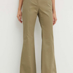 MAX&Co. pantaloni femei, culoarea verde, evazati, medium waist, 2416131014200