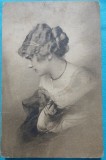 Carte Postala, Tanara cu coc, 1930