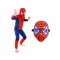 Set costum Spiderman KidMania&reg; si masca cu lumini pentru copii 5-7 ani 110 - 120 cm