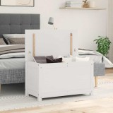 vidaXL Cutie de depozitare, alb, 80x40x45,5 cm, lemn masiv de pin